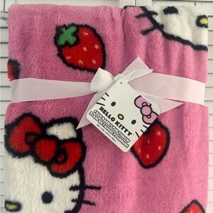 Hello Kitty Pink Strawberry Throw Blanket